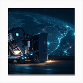 Robot In Space Canvas Print