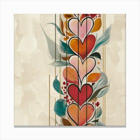 Hearts And Leaves 2 Canvas Print