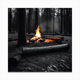 Fire In The Woods 1 Canvas Print