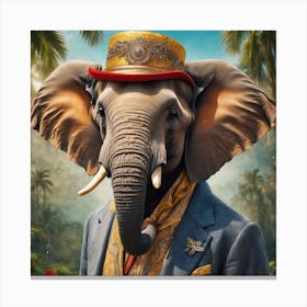 Silly Animals Series Elephant 2 Canvas Print