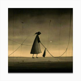 Woman In Black Canvas Print