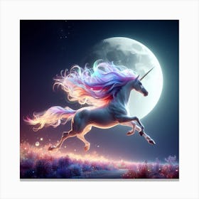 Unicorn In The Moonlight 1 Canvas Print