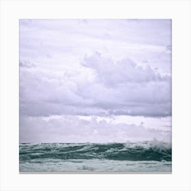 Stormy Ocean Wave Square Canvas Print