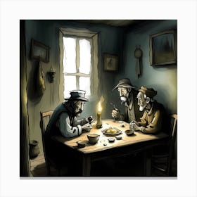 Old Men At The Table Canvas Print