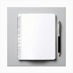 Blank Notebook And Pen 1 Canvas Print