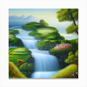 Heavenly Waterfall Canvas Print