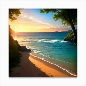 Sunset On The Beach Canvas Print