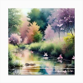 Butterflies In The Water Canvas Print