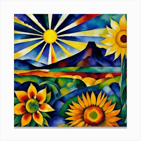 Morning Sunflowers Canvas Print