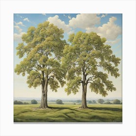 Two Elm Trees Art Print 3 Canvas Print