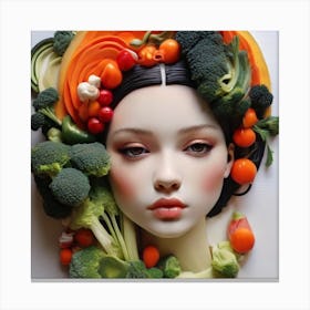 Vegetable Head Canvas Print