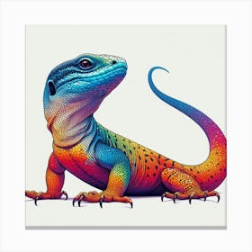 Rainbow Lizard 3/4 (scales gecko colourful cute pet dragon tropical exotic) Canvas Print