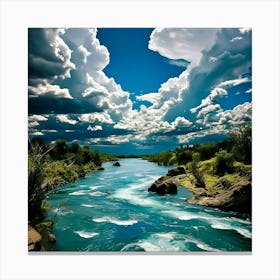 River And Clouds Canvas Print