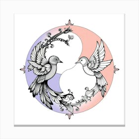 Yin Yang Birds 1 Canvas Print