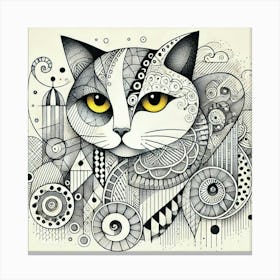 Rusty Rail City Cat Canvas Print