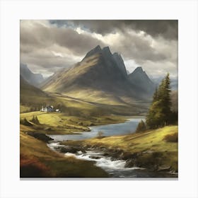 Highland View Art Print Canvas Print
