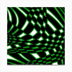 Abstract Pattern In Green And Black Canvas Print