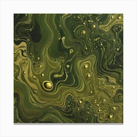 olive gold abstract wave art 26 Canvas Print