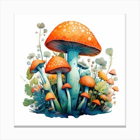 Mushrooms And Flowers 53 Canvas Print