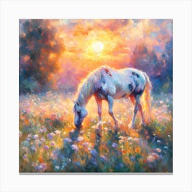 Horse nature Impressionism 3 Canvas Print