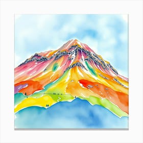 Watercolor Of A Mountain 2 Canvas Print