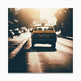 Taxi Cab In The City Canvas Print