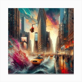 NYC Water Rain Canvas Print