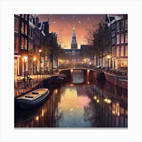City Lights Amsterdam Canvas Print
