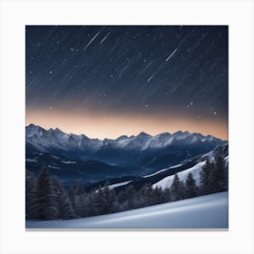 Night Sky With Star Trails Canvas Print