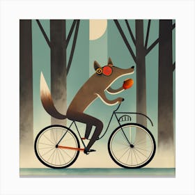 Fox On A Bike 5 Canvas Print