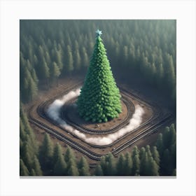 Christmas Tree In The Forest 46 Canvas Print