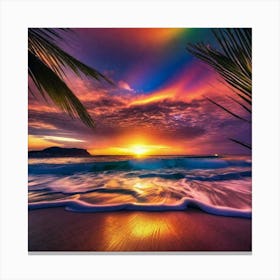 Sunset On The Beach 176 Canvas Print