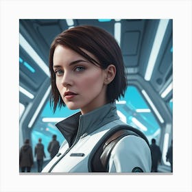 Girl In Space 1 Canvas Print