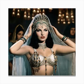 Retro Belly Dancer Canvas Print