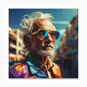 Old Man In Sunglasses Canvas Print