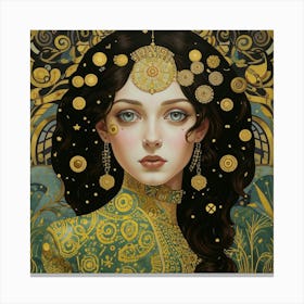 Girl In Gold Canvas Print