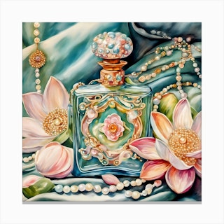 Jewelled Perfume Bottle Art Print by Jan Morris - Fy