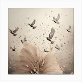 Birds Flying Over A Book art print Canvas Print