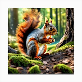 Squirrel In The Forest 399 Canvas Print