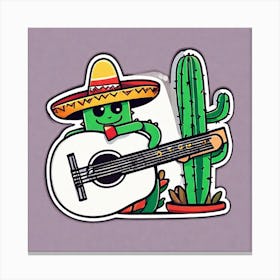 Cactus Guitar Canvas Print