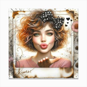 Kissing Girl Canvas Print