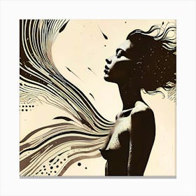 Silhouette Of A Nude Woman 2 Canvas Print