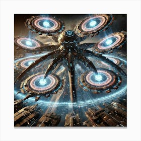 A Sci Fi Scene Showcasing Orbitron, The Cosmic Enf Canvas Print