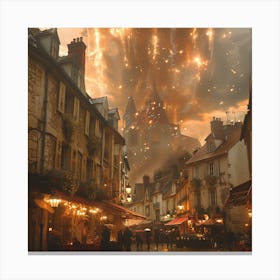 City In Flames Canvas Print