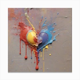 Dropping colorful heart Canvas Print