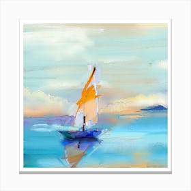 Sailboat.Printed wall painting, high-level art. 1 Canvas Print