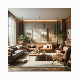 Modern Living Room 23 Canvas Print