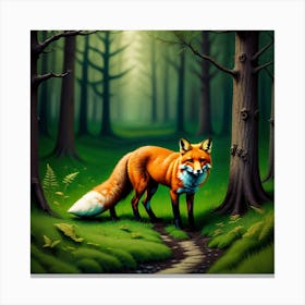 Fox In The Forest 68 Canvas Print