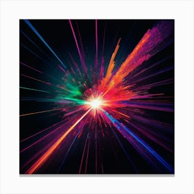 Laser Explosion Glitch Art Canvas Print