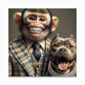 Monkey And Dog 1 Canvas Print